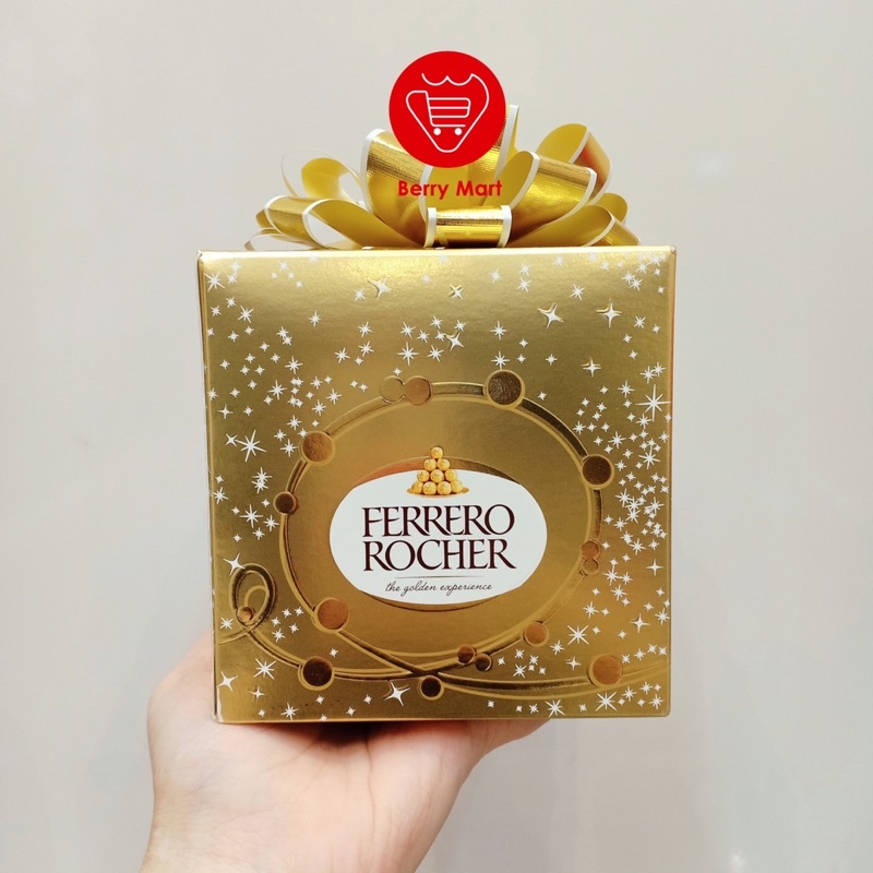 [GIẢM 10% KHI THEO DÕI SHOP] Socola sữa vụn hạt phỉ Ferrero Rocher Hộp Quà Nơ Vàng 225gr