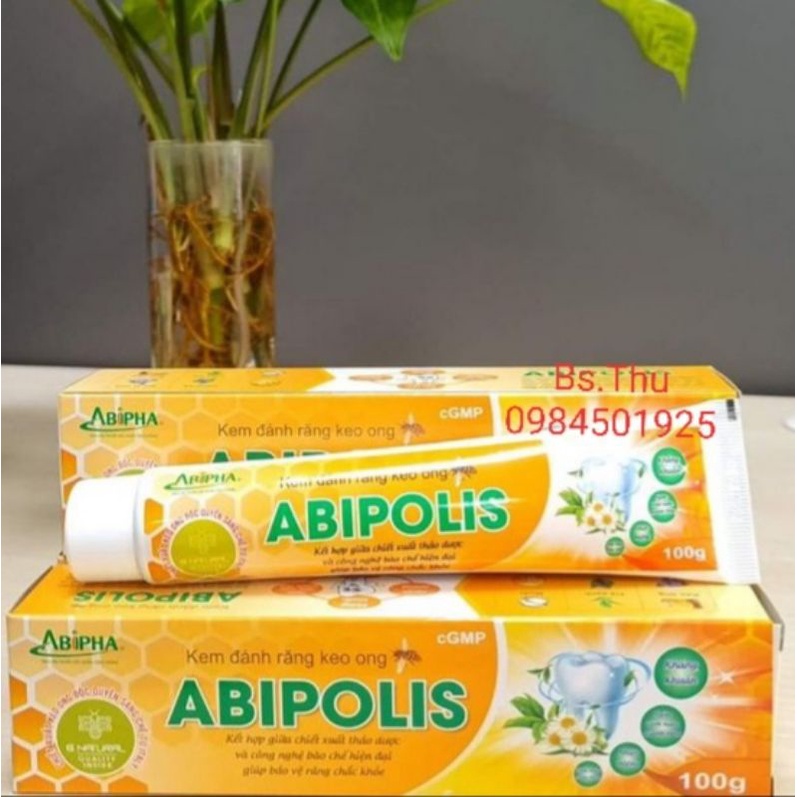 Kem Đánh Răng Keo Ong ABIPOLIS Abipha 100g thảo dược tự nhiên an toàn bảo vệ sức khỏe răng miệng vượt trội