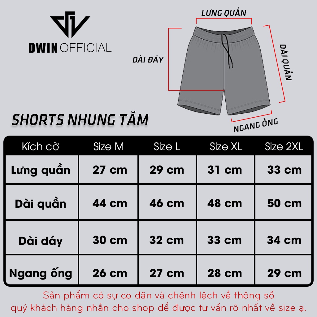 Quần short nam nhung tăm Dwin thể thao basic nam nữ oversize phong cách đường phố Hàn Quốc Ulzzang