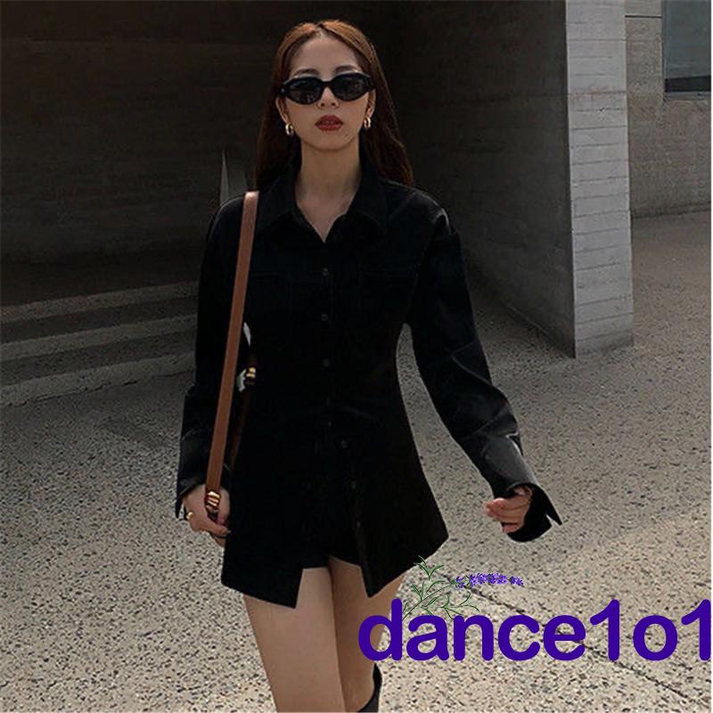 Áo Sơ Mi Dài Tay Cổ Bẻ Màu Trơn Khiêu Vũ1O1- Thời Trang Dành Cho Nữ