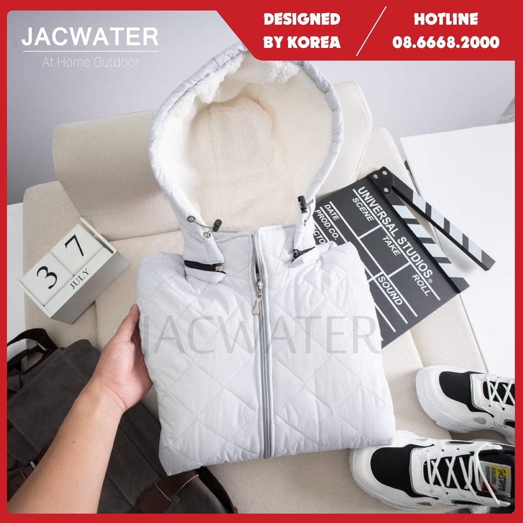 Áo phao trần trám nam chống nước, vải bông lót lông JACWATER V555