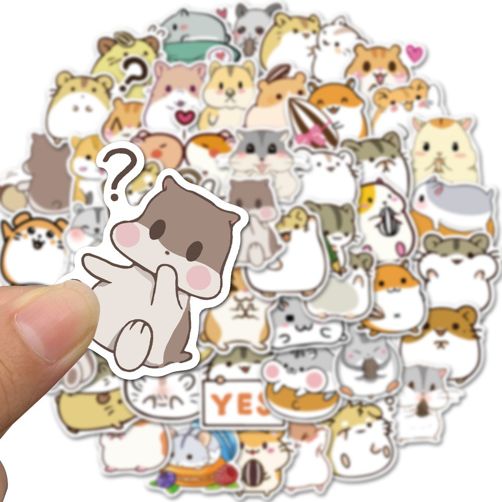 Sticker Chuột Hamster Siêu Dễ Thương Để Dán Trang Trí  Hộp thức ăn , Lồng, Bát ăn