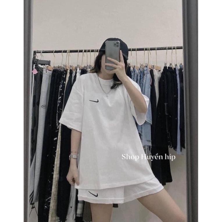 Sét Bộ Đồ Thể Thao Đùi Dấu Phẩy Áo Thun + Quần Đùi Unisex Form Thụng Tay Lỡ Freesize