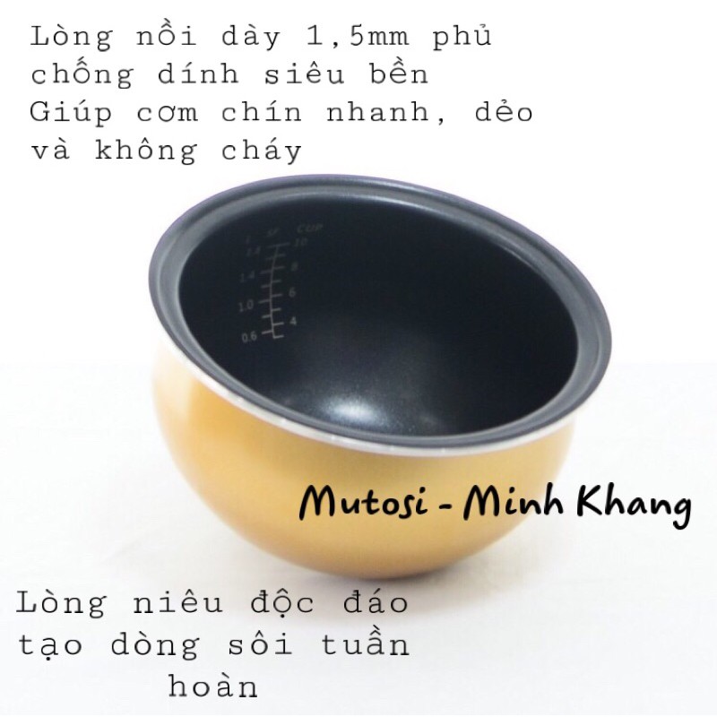 Nồi cơm điện💝FREESHIP💝Nồi cơm điện lòng niêu Mutosi MR36 - Bảo hành 12 tháng | BigBuy360 - bigbuy360.vn