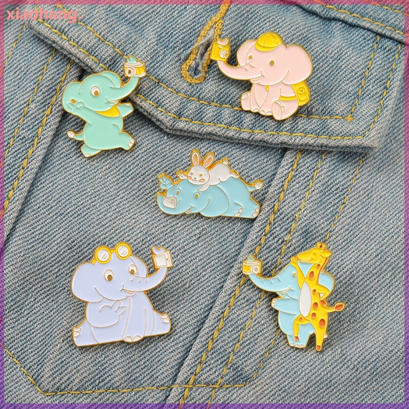 Huy Hiệu Cài Áo Hình Voi Hoạt Hình Đáng Yêu