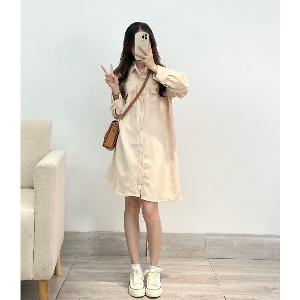 Đầm suông nhung tăm túi hộp hàng quảng châu Miho house