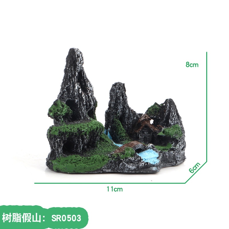 Hòn Non Bộ Mini Bằng Nhựa resin Trang Trí Bể Cá