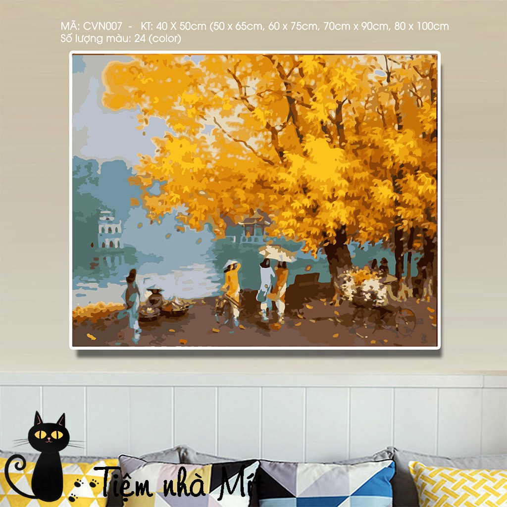 Tranh Sơn Dầu Số Hóa Tự Tô Màu Tiệm Nhà Mít Chủ Đề Phong Cảnh Việt Nam Các Mẫu Đẹp Nhất, Căng Khung Sẵn Kèm Sơn Bóng | BigBuy360 - bigbuy360.vn