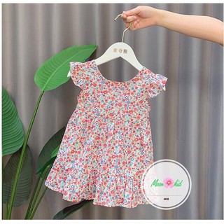 Váy xòe hoa nhí costton kèm thắt nơ sau đủ màu đủ size cho bé từ 1 đến 6 tuổi