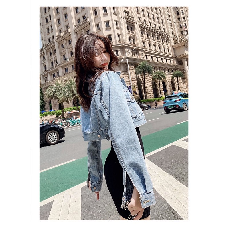 Áo khoác Jean nữ cao cấp thiết kế dáng ngắn croptop trẻ trung, màu sắc đơn giản NV0483