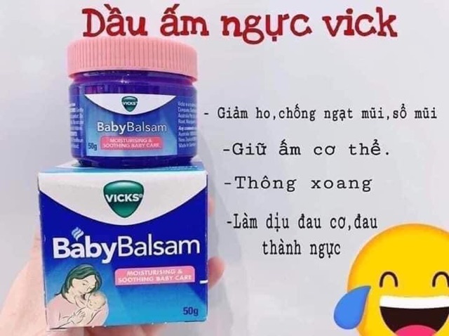 Dầu Ấm Ngực Vicks BaBy Balsam Úc (hũ 50gram)