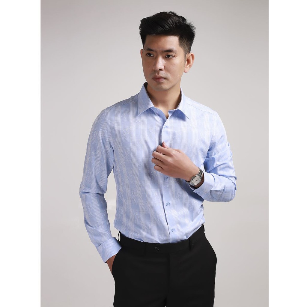 Áo sơ mi nam dài tay họa tiết ARISTINO- trẻ trung- slim -