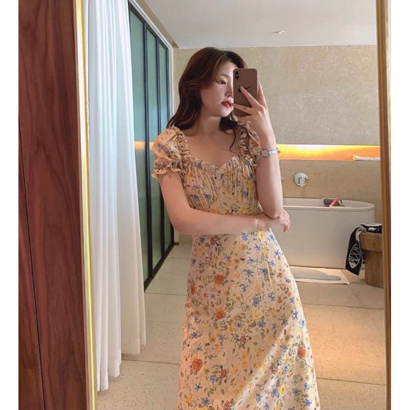 [Mã SKAMA06 giảm 8% tối đa 50K đơn 250K] Váy hoa nhí cổ vuông | BigBuy360 - bigbuy360.vn