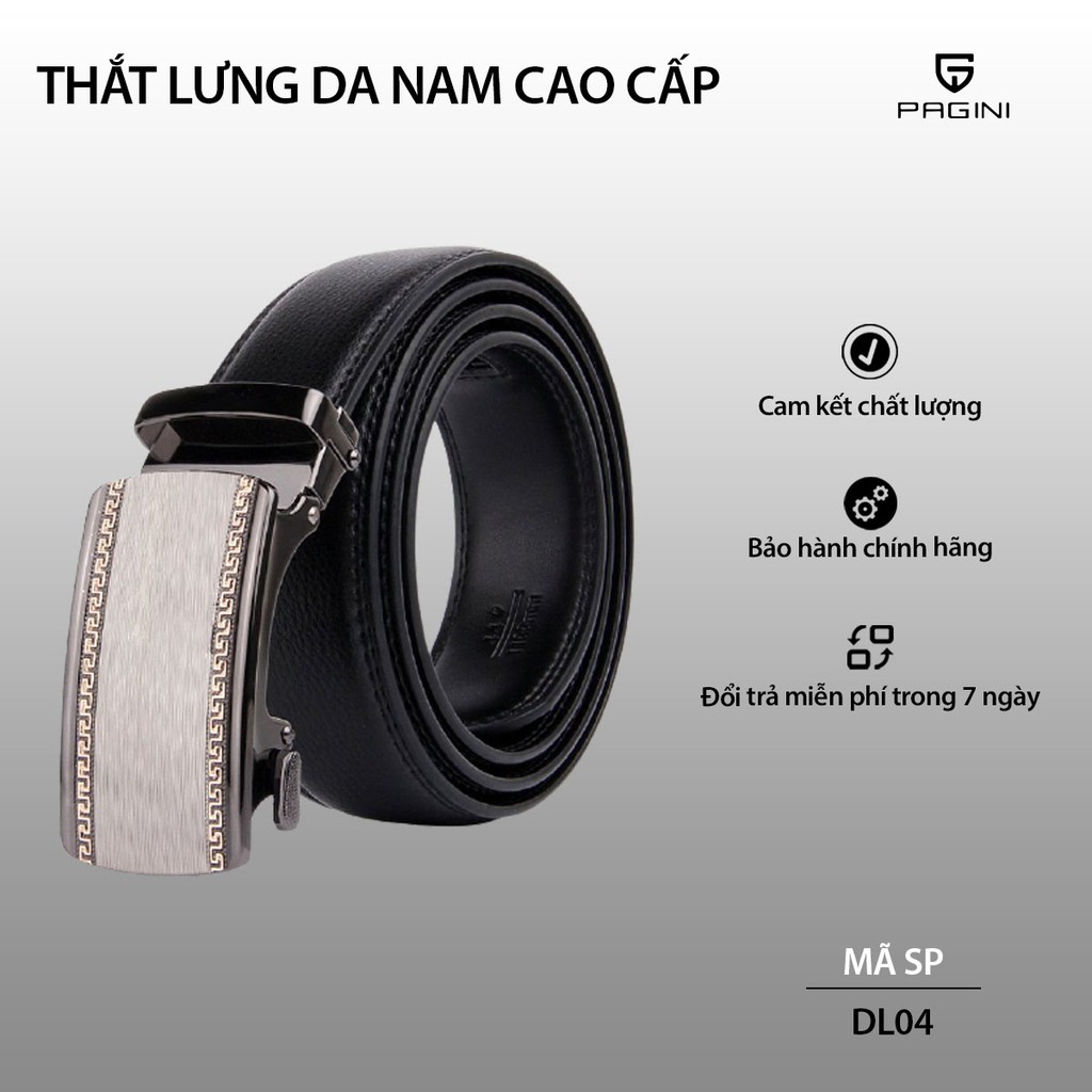 Thắt Lưng Nam Pagini DL04 Thiết Kế Khóa Cài Tự Động Da Thật Cao Cấp Kiểu Dáng Trẻ Trung