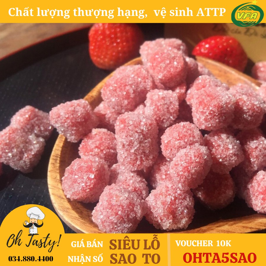 500G Hũ Kẹo Dâu Tây Đà Lạt | Hàng chất lượng thượng hạng | HOÀN ĐỔI 100% nếu không như mô tả