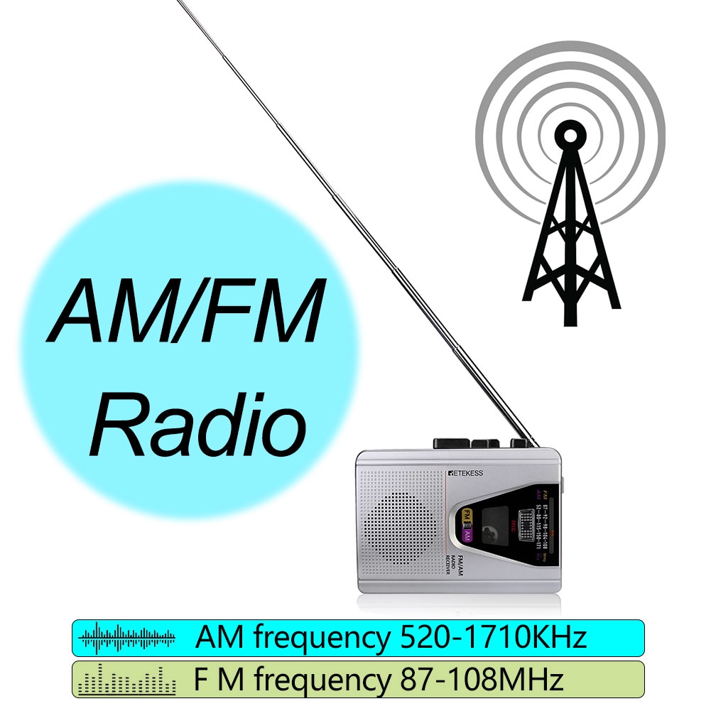 Radio FM/AM Retekess TR620 tích hợp cassette thu âm và chế độ phát lại băng tiện dụng