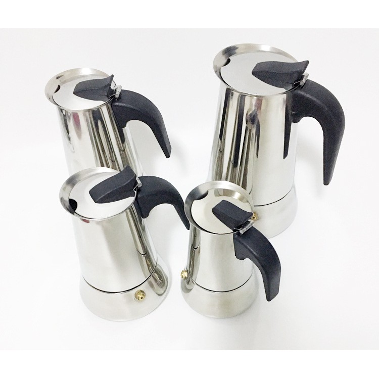 Bình pha cà phê Moka Pot inox dùng cho bếp từ 4,6 tazze