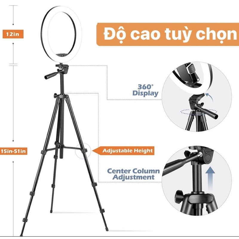 Bộ Đèn Ringlight Chụp Ảnh,Quay Phim Sản Phẩm Chân Cao Cấp