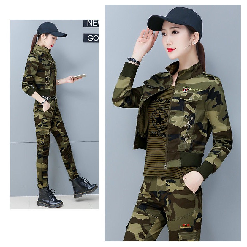 Set Đồ Bộ Nữ 3 Món Thời Trang Lính Cao Cấp Siêu Hot - Set Bộ Dạo Phố Hàn Quốc