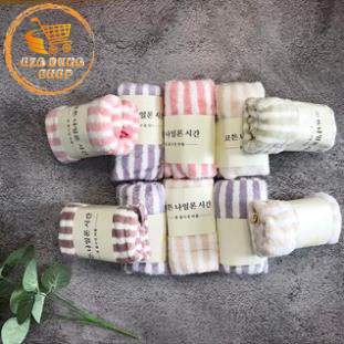 Khăn Mặt Lông Cừu Kích Thước 50x30cm Hàn Quốc (Có Dòng Kẻ)