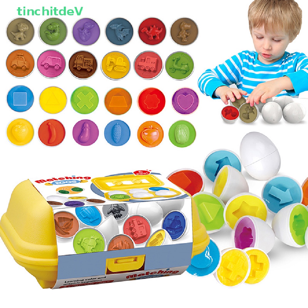 [TinchitdeV] Set 6 Quả Trứng Đồ Chơi Xếp Hình Theo Phương Pháp Montessori Cho Trẻ Em [Mới]