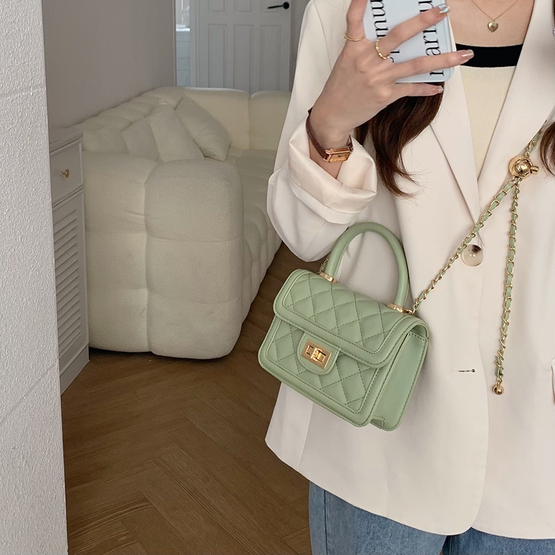 Túi Đeo Chéo Hình Vuông Nhỏ Có Khóa Thời Trang Cho Nữ