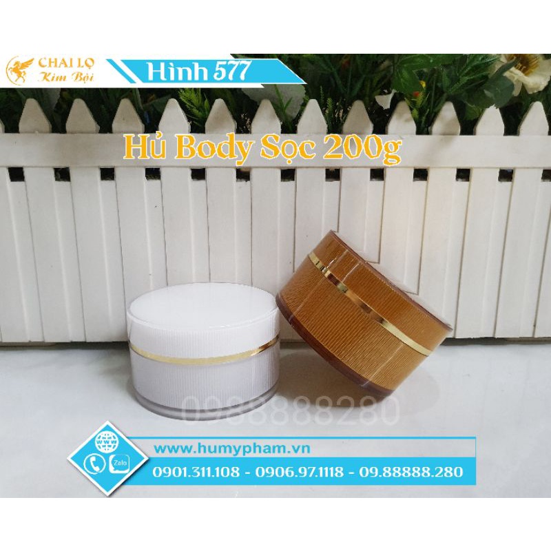 CHAI LỌ MỸ PHẨM - Hủ Đựng Kem Body Sọc 200g