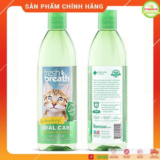 473ml - Nước vệ sinh răng miệng Tropiclean 💥 FREESHIP 💥 Fresh Breath Oral Care Water Additive 473ml | đủ vị cho chó mèo