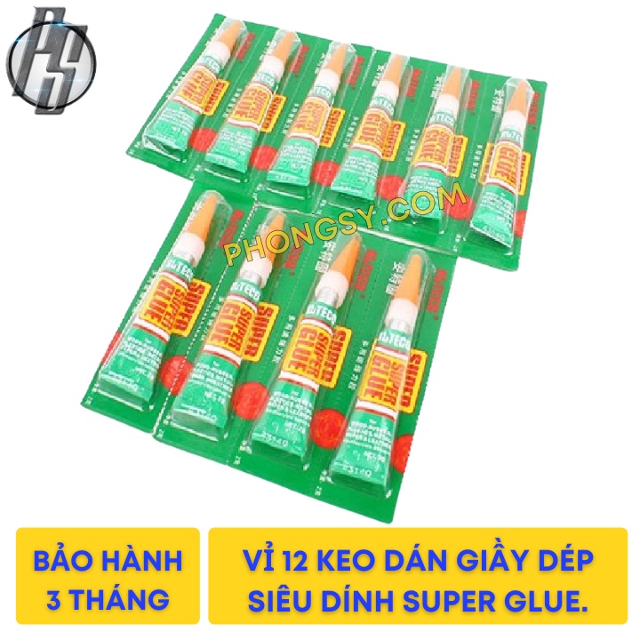 Bộ 12 Tuyp Keo Dán Đa Năng Super Glue Alteco