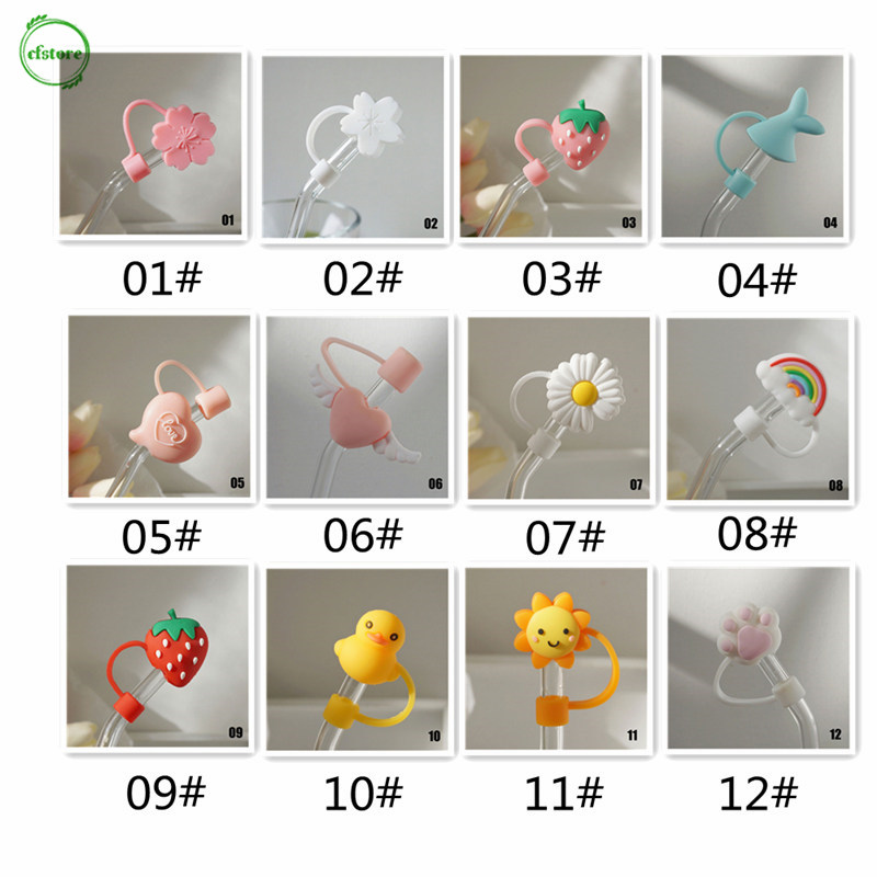 Nắp đậy ống hút có thể tái sử dụng hình dạng hoạt hình dễ thương