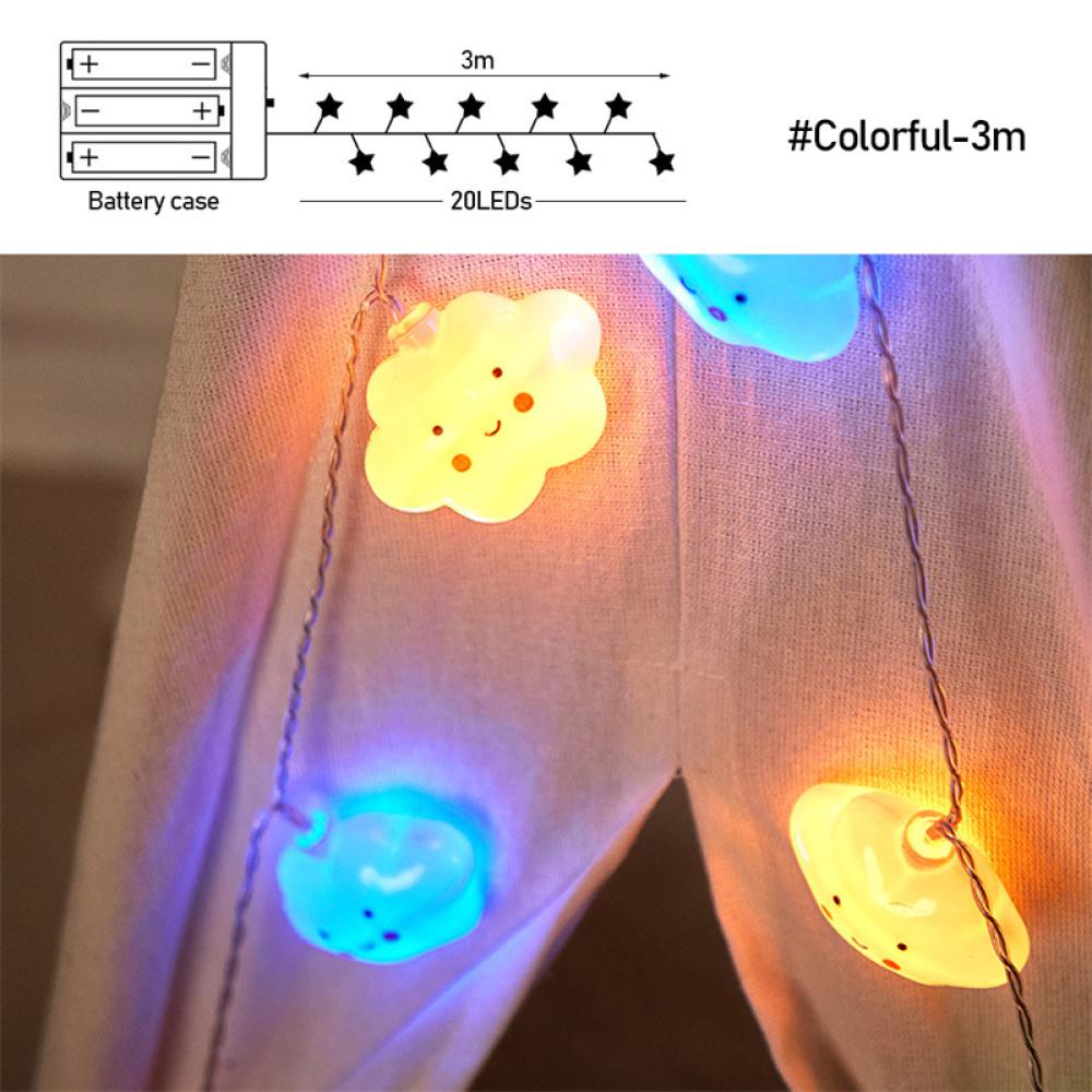 Dây Đèn LED I3T1 Hình Đám Mây Cười Hoạt Hình Trang Trí Phòng Bé/Tiệc Cưới Cho Giáng Sinh
