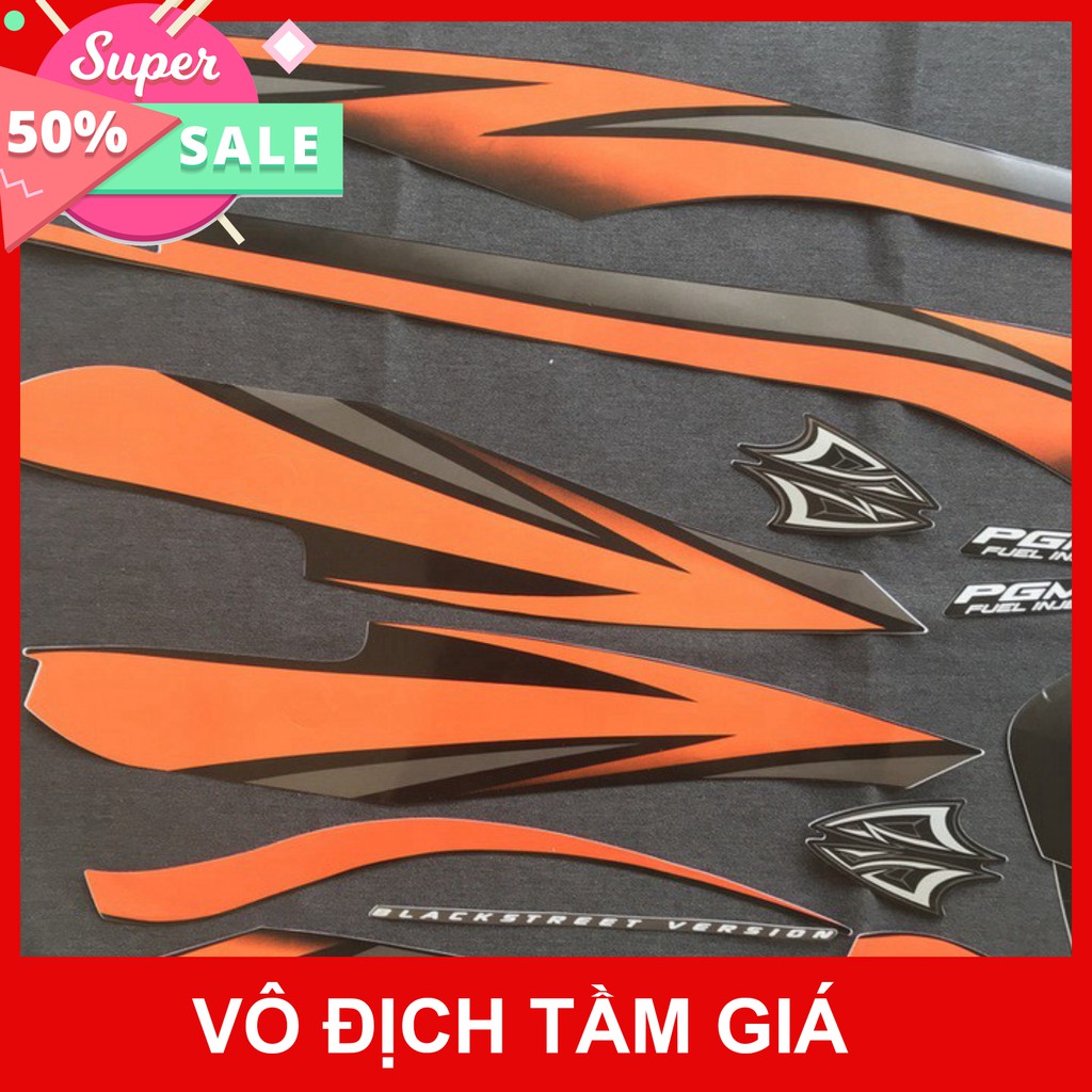 [GIÁ GỐC]  NGUYÊN BỘ TEM DÁN XE HONDA AIRBLADE THÁI 2010 3 LỚP MÀU CAM