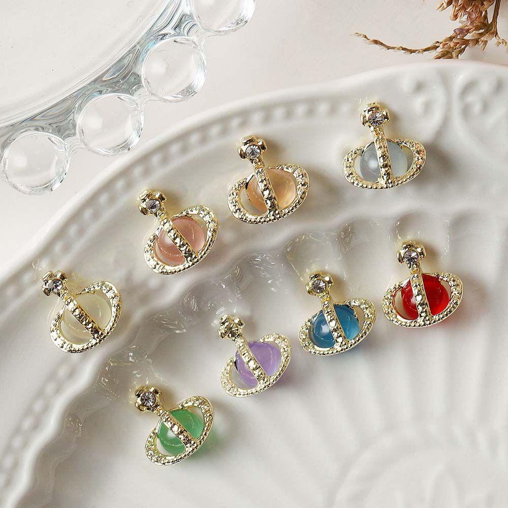 Móng Tay Giả Mắt Mèo Trang Trí Nghệ Thuật|Phụ Kiện Trang Trí Móng Tay Hình Hành Tinh 3D Nhiều Màu Thời Trang Dành Cho Nữ
