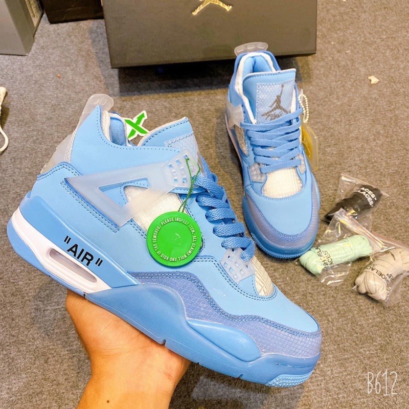 Giầy JD4 retro x offwhite blue 1:1 SC [Freeship + Box]