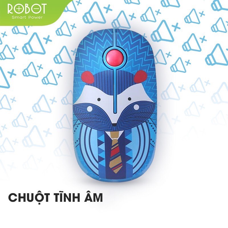 Chuột không dây ROBOT M330 2.4GHz chuột tỉnh âm click không nghe tiếng khoảng cách tín hiệu 20m-Hàng Chính Hãng