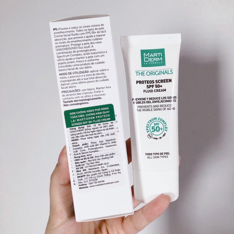 (HÀNG CÔNG TY) Kem Chống Nắng Phổ Rộng Martiderm La Formula The Originals Proteos Screen SPF 50+ Fluid Cream | BigBuy360 - bigbuy360.vn