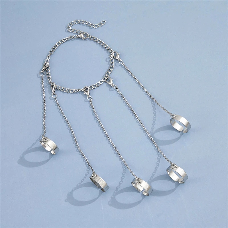 Nhẫn Đeo Tay Nhiều Lớp Kiểu Mắt Xích Phong Cách Vintage Thời Trang