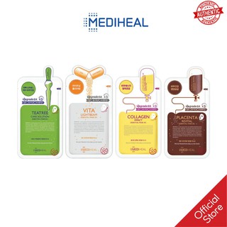 Mix 5 mặt nạ mediheal 2 teatree - collagen - lightbeam - n.m.f essent