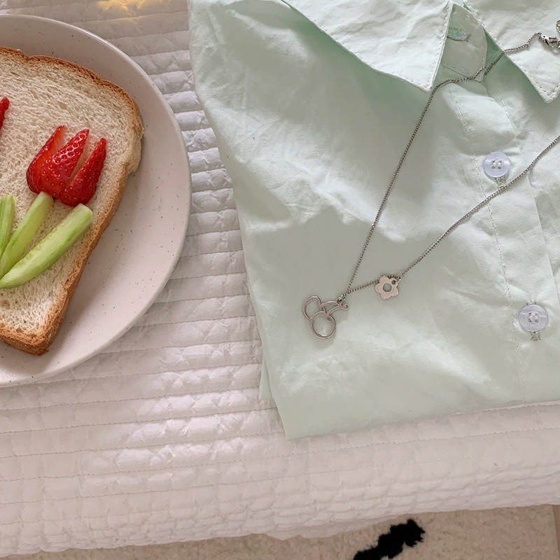 Dây chuyền mặt hình quả cherry phong cách hip hop thời trang đơn giản 191152