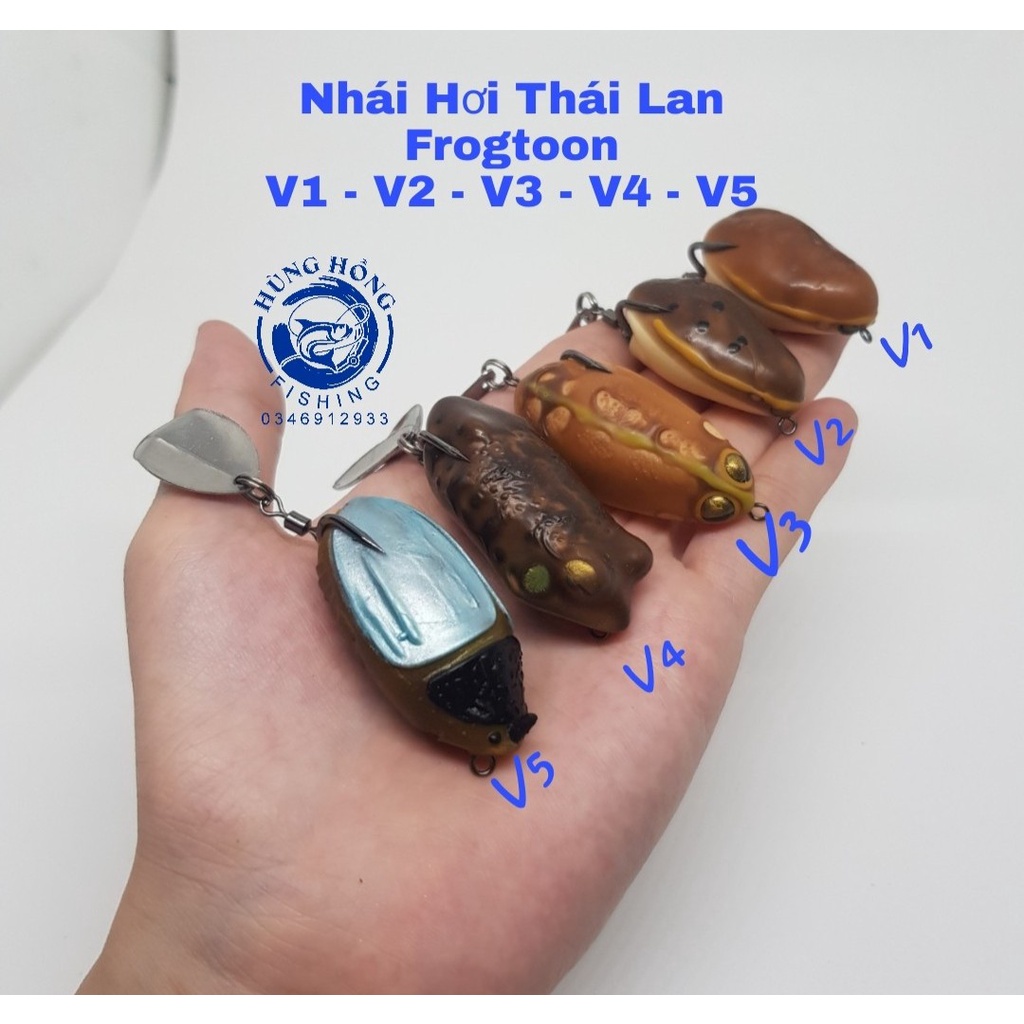 MỒI GIẢ NHÁI HƠI FROG TOON V1,V2,V3,V4 V5 Chuyên Đồ Câu Lure MADE IN THAI LAN - Hàng Chính hãng