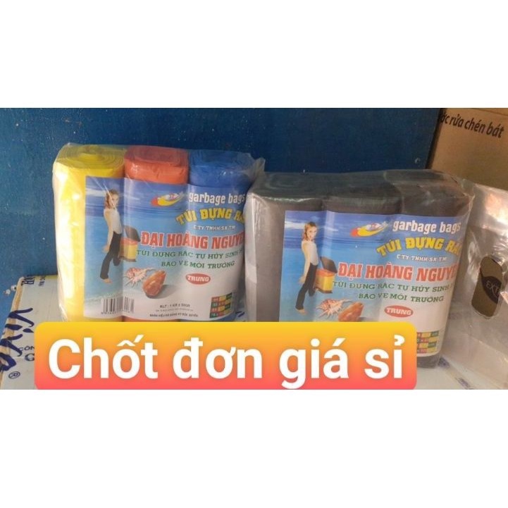 TÚI RÁC 1kg 3 CUỘN Đại Hoàng Nguyên tự phân hủy