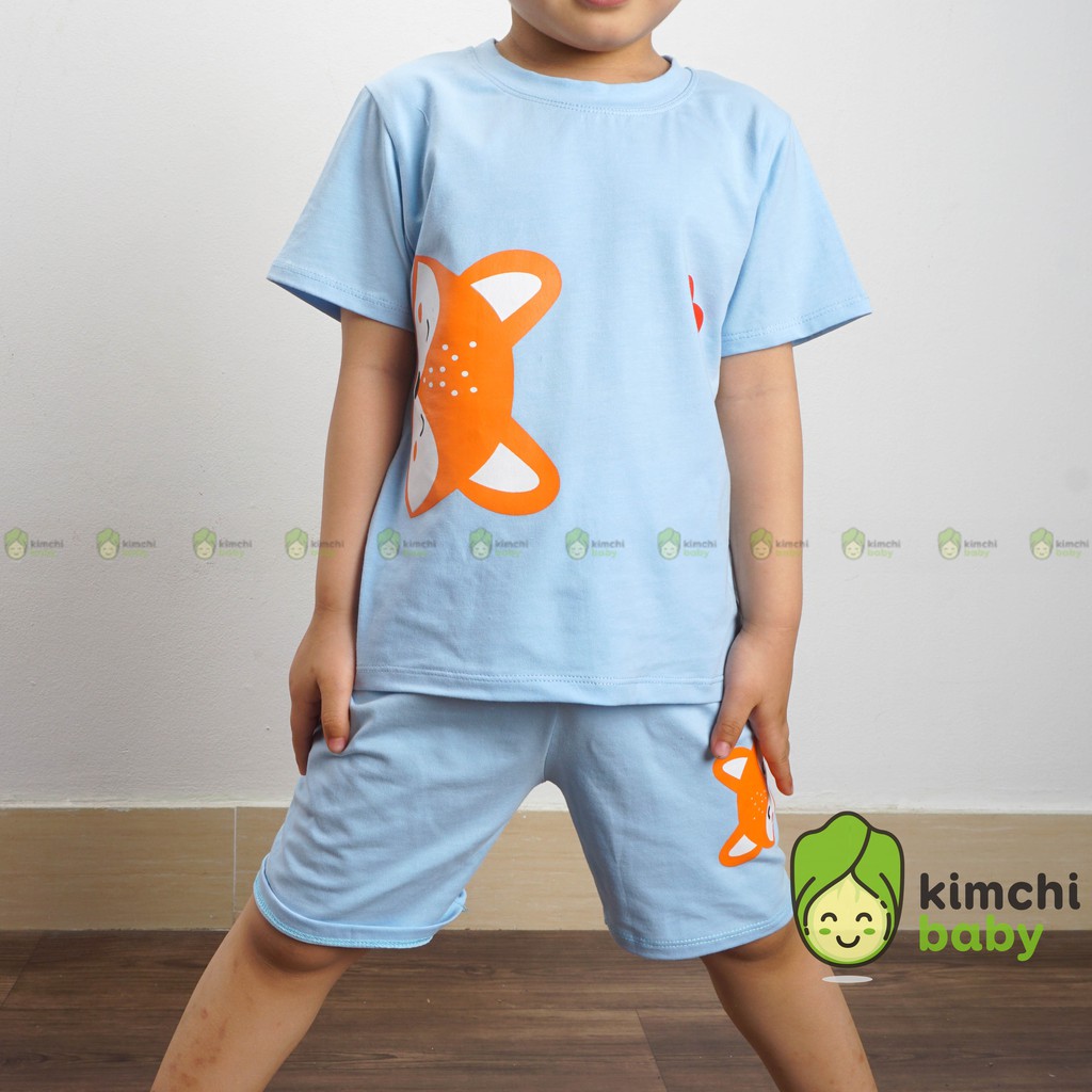 Đồ Bộ Bé Trai, Bé Gái Minky Mom Vải Cotton 100% Họa Tiết Động Vật Dễ Thương, Bộ Cộc Tay Cho Bé Mặc Nhà Mùa Hè MKM2113