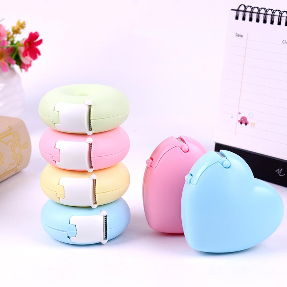 Dụng Cụ Cắt Băng Keo Hình Bánh Donut Màu Sắc Ngọt Ngào Tiện Dụng Cho Trường Học / Văn Phòng
