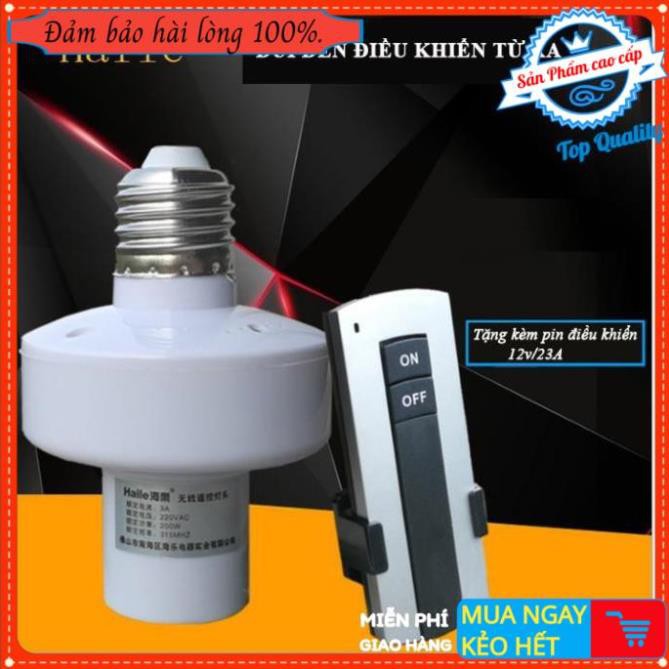 Đui đèn điều khiển từ xa thông minh xoáy E27, Đuôi đèn remote bằng sóng RF radio hồng ngoại xuyên tường