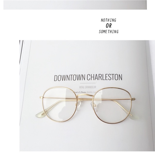 👓 Gọng kính giả cận kim loại dáng tròn méo vintage kèm tròng | BigBuy360 - bigbuy360.vn