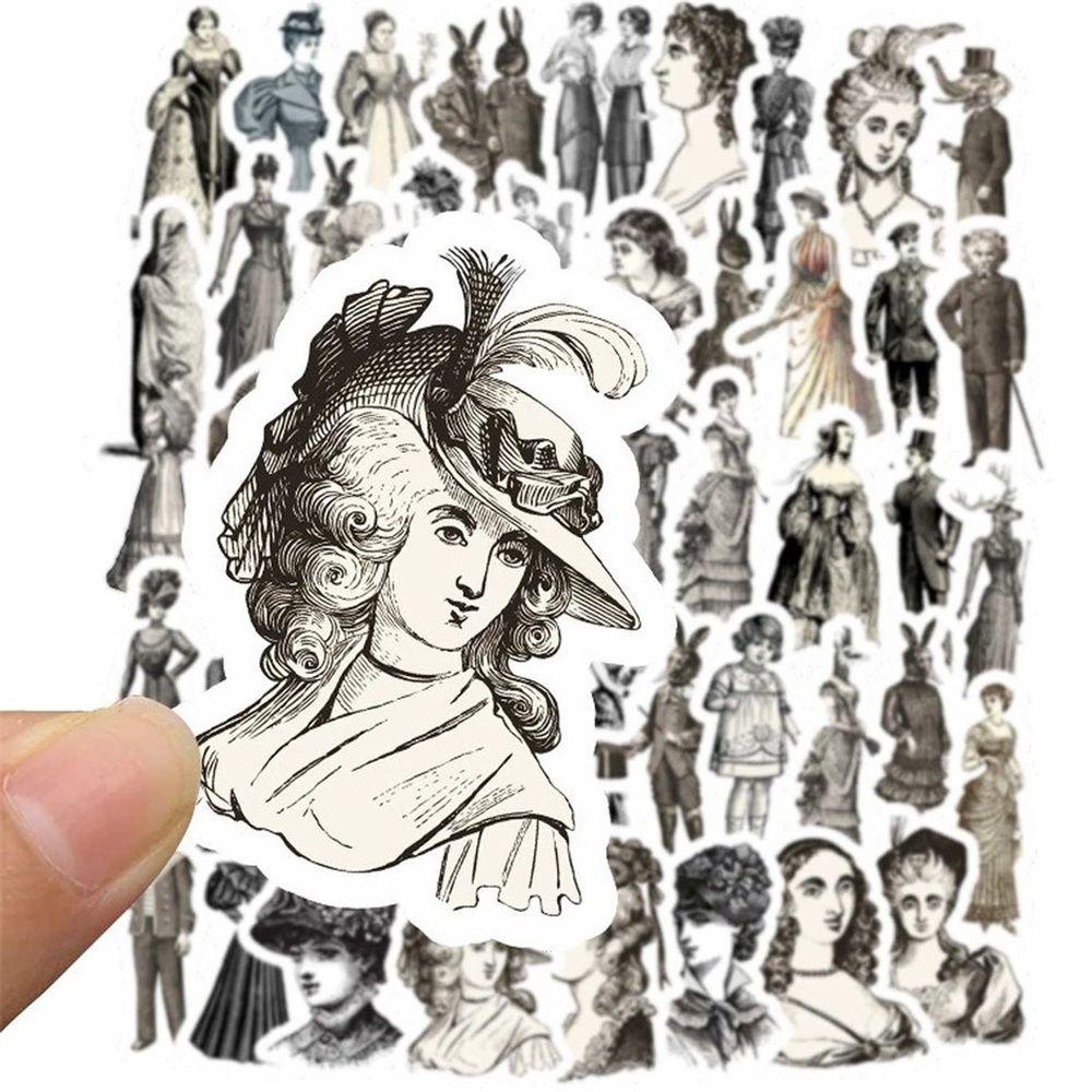 Miếng Dán Trang Trí Xe Hơi / Ván Trượt / Guitar / Laptop Họa Tiết Nhân Vật Châu Âu Cổ Điển Chống