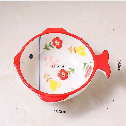 Bát gốm sứ ăn dặm, bát ăn dặm kiểu nhật cho bé Hình Cá Sóng Nước