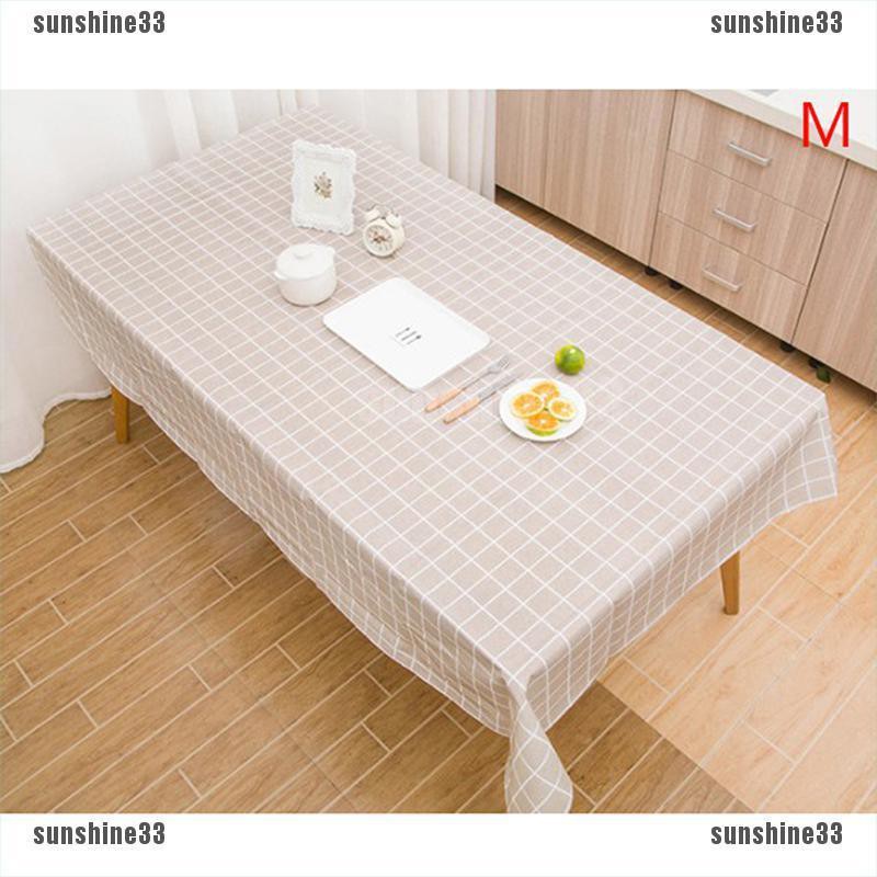 Khăn Trải Bàn Vải Lanh Họa Tiết Ca Rô Trắng Đen Trang Trí Phòng Khách / Nhà Bếp