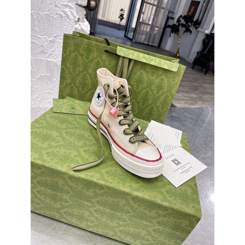 giày vải cao cổ dây buộc converse gucci GG GC cho cả nam và nữ