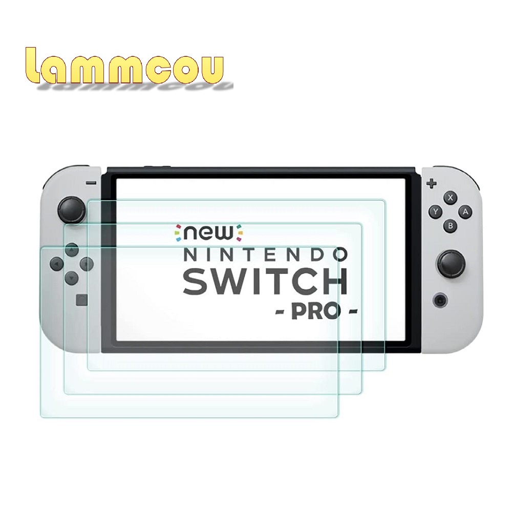 3 Miếng dán kính cường lực bảo vệ màn hình LAMMCOU với khung căn chỉnh cho Nintendo Switch OLED Model 2021